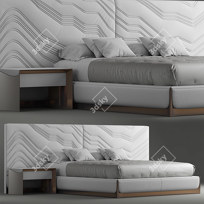 Luxury Foscari Bed by Visionnaire 3D model image 1