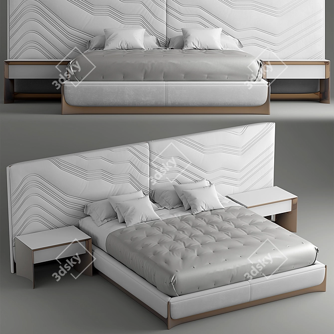 Luxury Foscari Bed by Visionnaire 3D model image 2