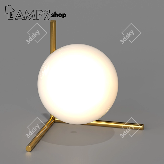 Milky Triple Stick Lamp 3D model image 1