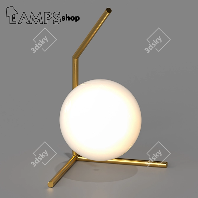 Triple Stick Milky Lamp 3D model image 1