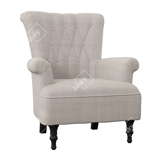 Elegant Edinburgh Wingback Chair 3D model image 2