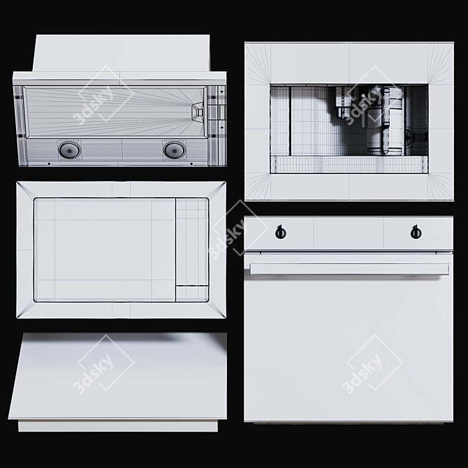 Elegant Smeg Dolce Stil Novo Kitchen Appliances 3D model image 3