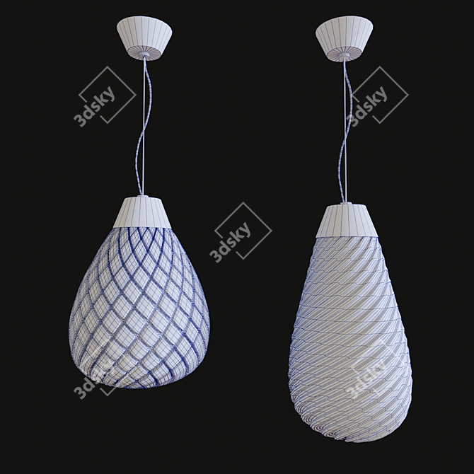 Elegant Barovier & Toso Pendant Lamps 3D model image 3