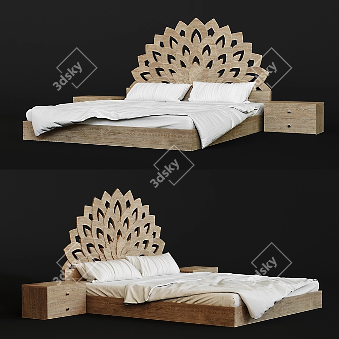 Dreamland Bliss Bed 3D model image 1