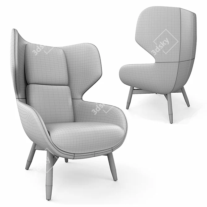 Coy Soft Armchair: Embracing Individuality 3D model image 2