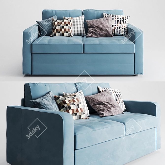 Cozy Indi Sofa with Cushions 3D model image 2