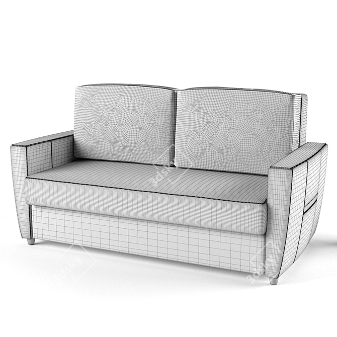 Compact Damascus Sofa: Perfect for Small Spaces 3D model image 3