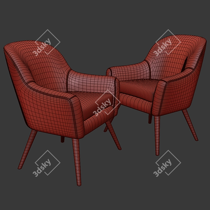Sleek Home Sofa Chair 3D model image 3