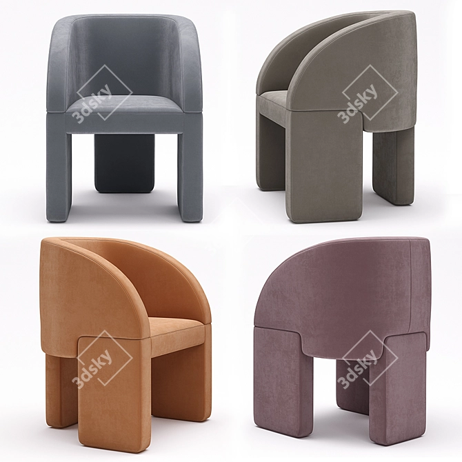 Baxter Lazybones Chair: Sleek Comfort for Any Space 3D model image 1
