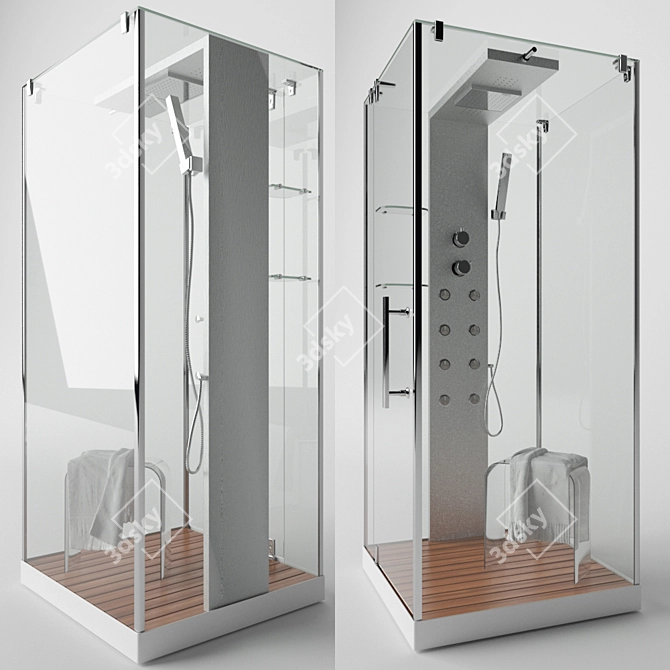 Wasserfalle W-6001-A 100x100 Shower Enclosure 3D model image 1