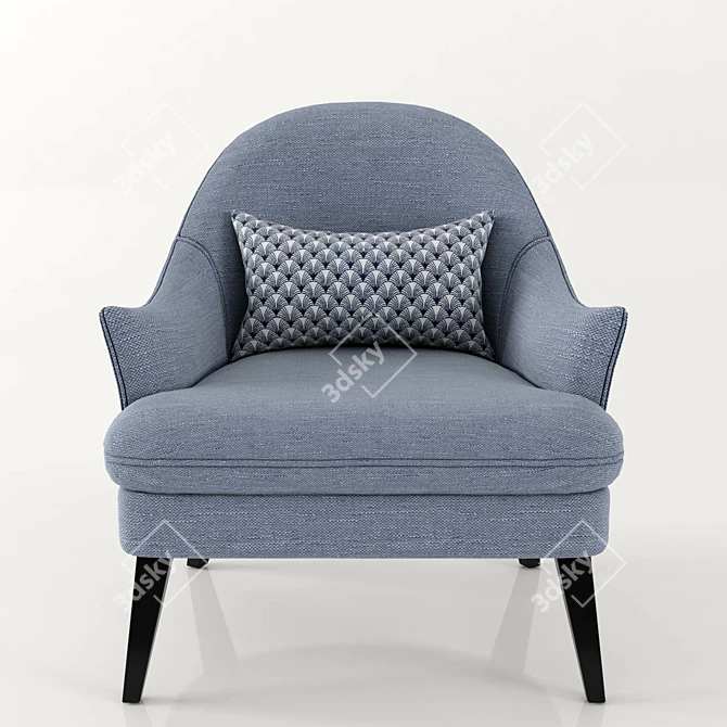 Elegant Therese Arm Chair: Coco Wolf 3D model image 2
