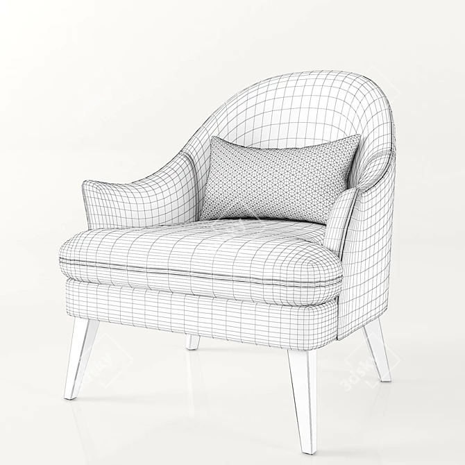 Elegant Therese Arm Chair: Coco Wolf 3D model image 3