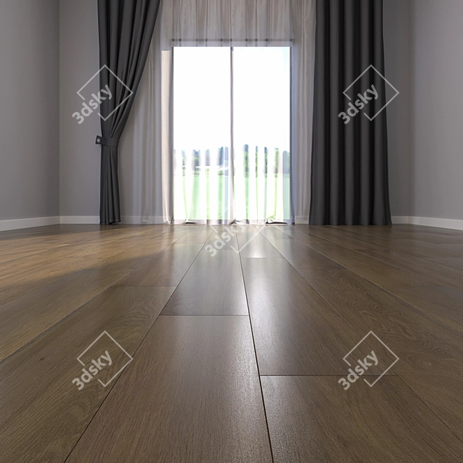 HD Textured Parquet Floor 3D model image 2