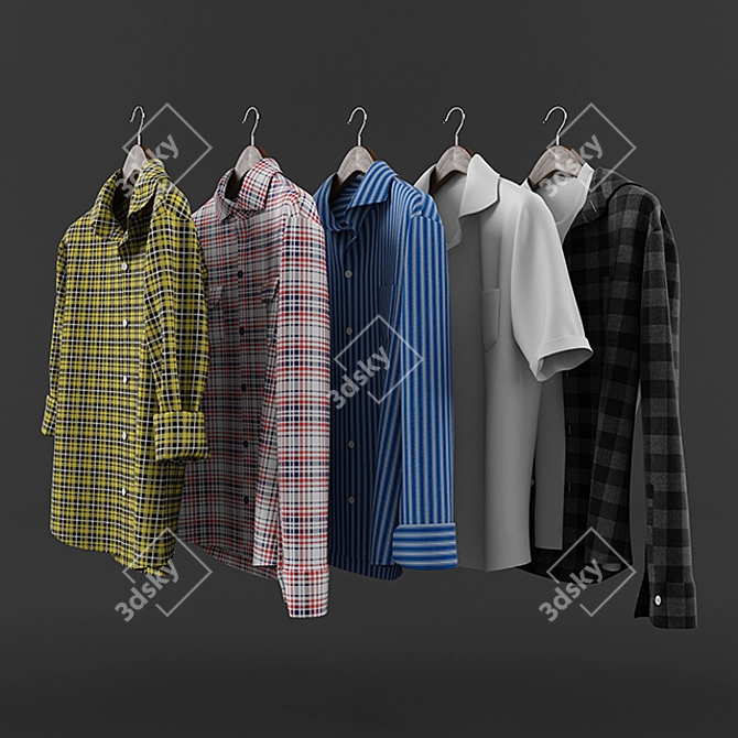 Wardrobe Shirts Set 3D model image 1