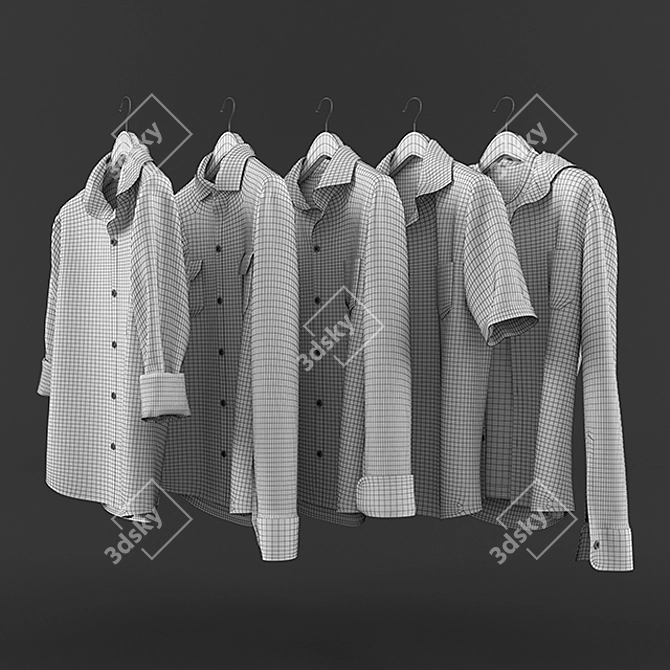 Wardrobe Shirts Set 3D model image 2