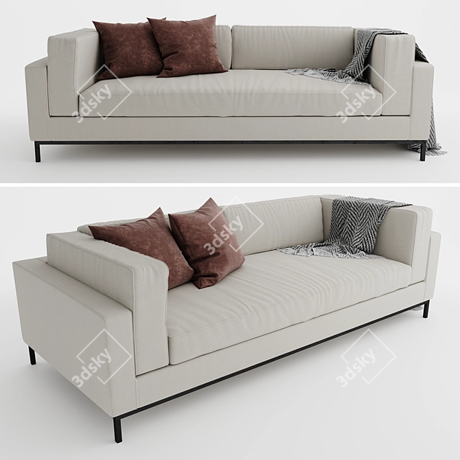 Modern Natur Arm Sofa 3D model image 1