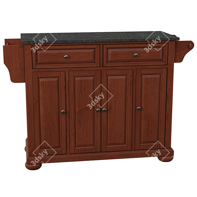 Stylish Robinwood Granite Kitchen Island 3D model image 2