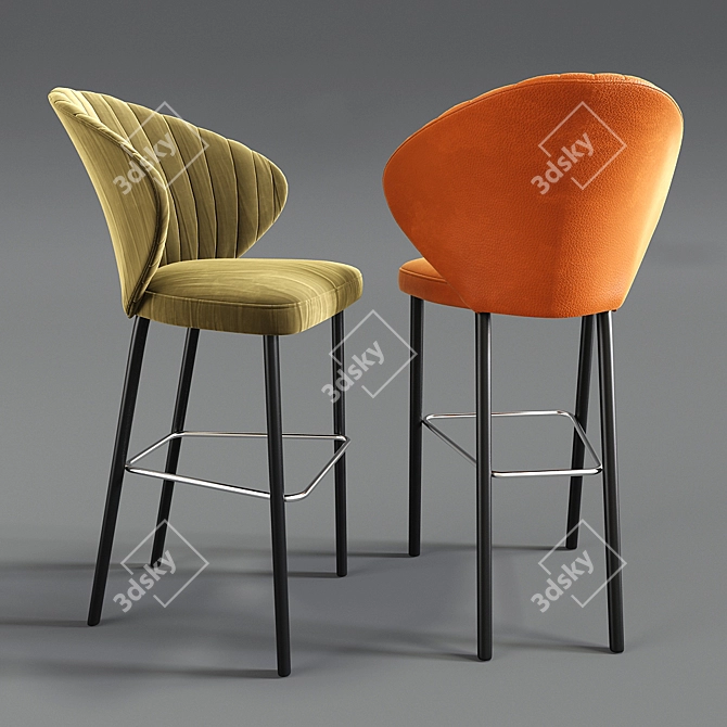 Sleek Heidi Bar Stool - Limited Stock 3D model image 2