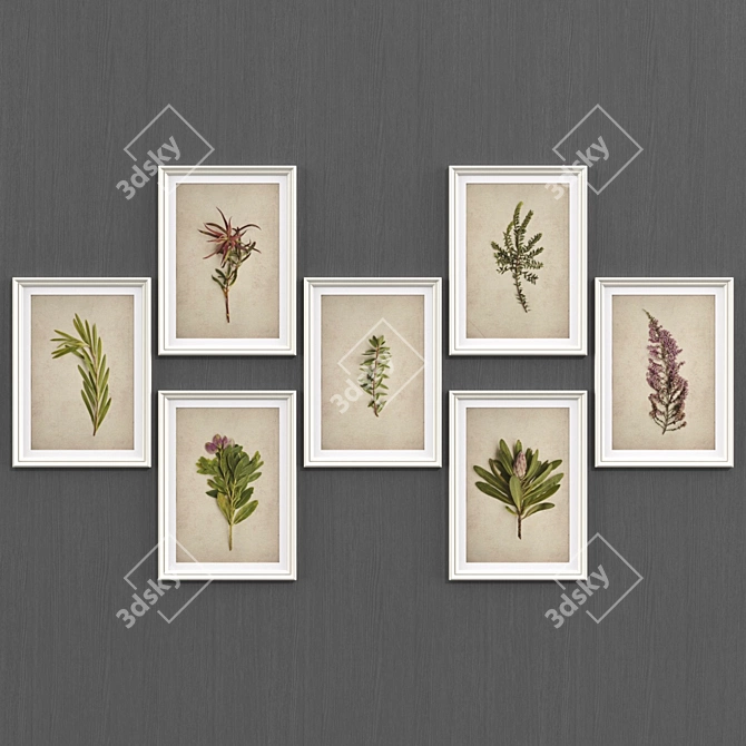 Modern Floral Art Collection 3D model image 2