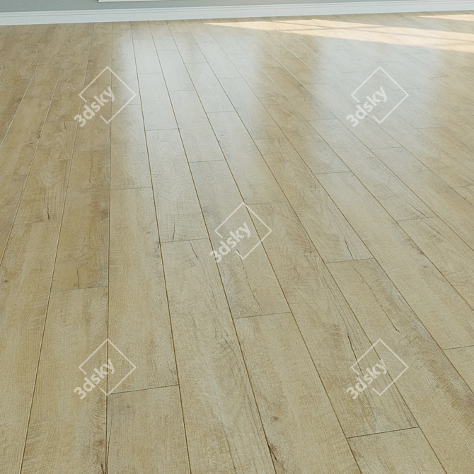 Natural Wood Laminate Parquet 3D model image 2