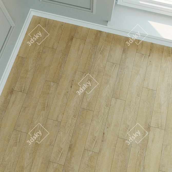 Natural Wood Laminate Parquet 3D model image 3