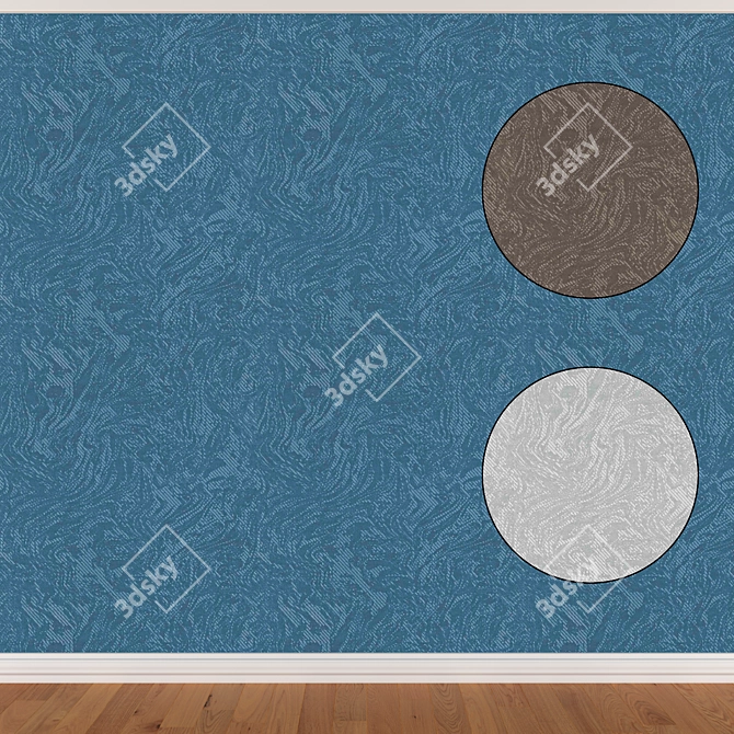 Seamless Wallpaper Set in 3 Colors 3D model image 1