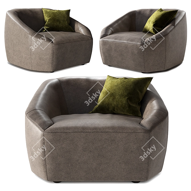 Modern Comfort: Inline Armchair by My Home Collection 3D model image 1