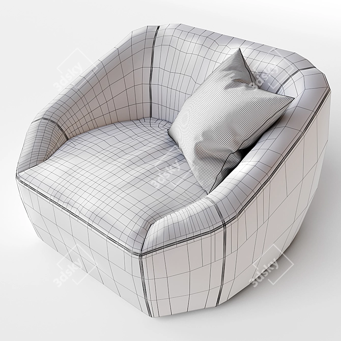 Modern Comfort: Inline Armchair by My Home Collection 3D model image 3