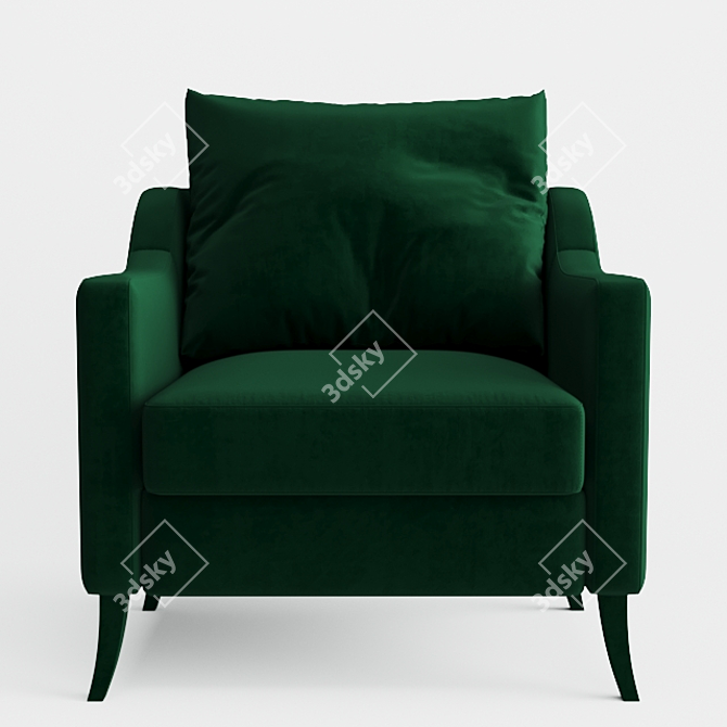 Elegant Green Armchair: Enhance Your Interior 3D model image 1
