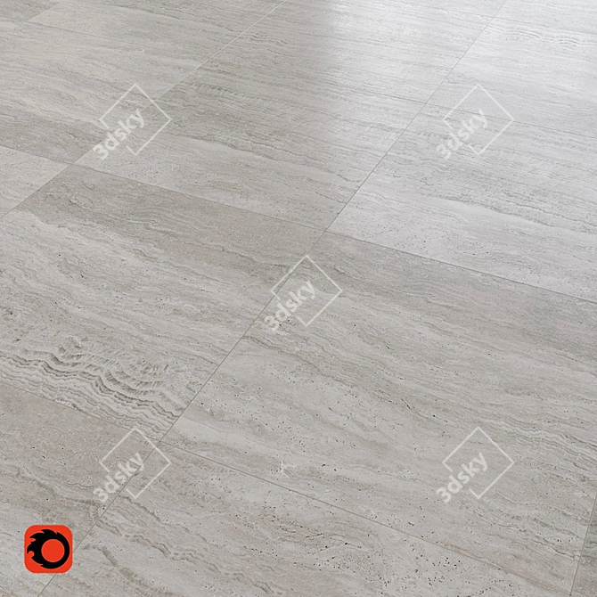 Scandi Grey Stone Floor Tile 3D model image 1