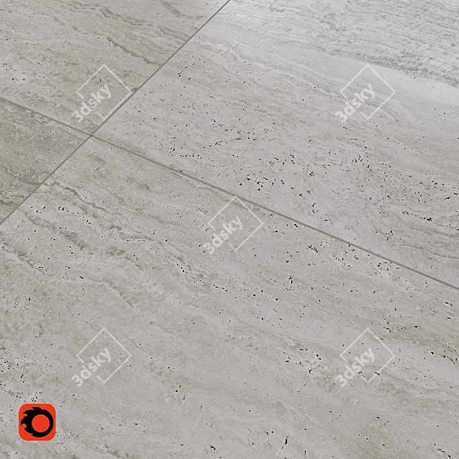 Scandi Grey Stone Floor Tile 3D model image 3