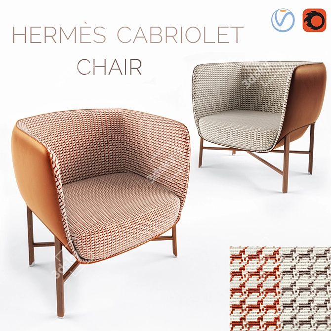Essentials of Hermes: Cabriolet Chair 3D model image 1