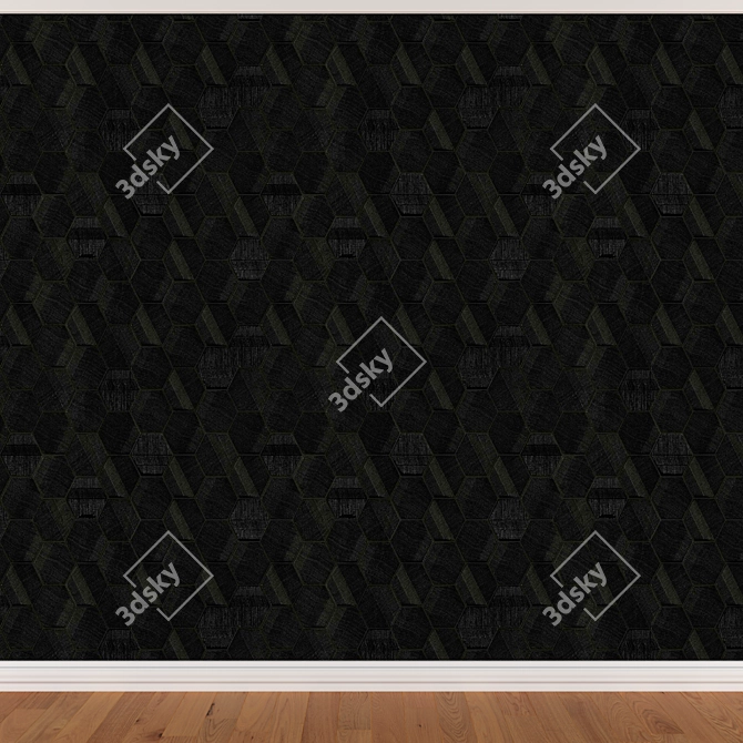 Seamless 3 Color Wallpaper Set 3D model image 2