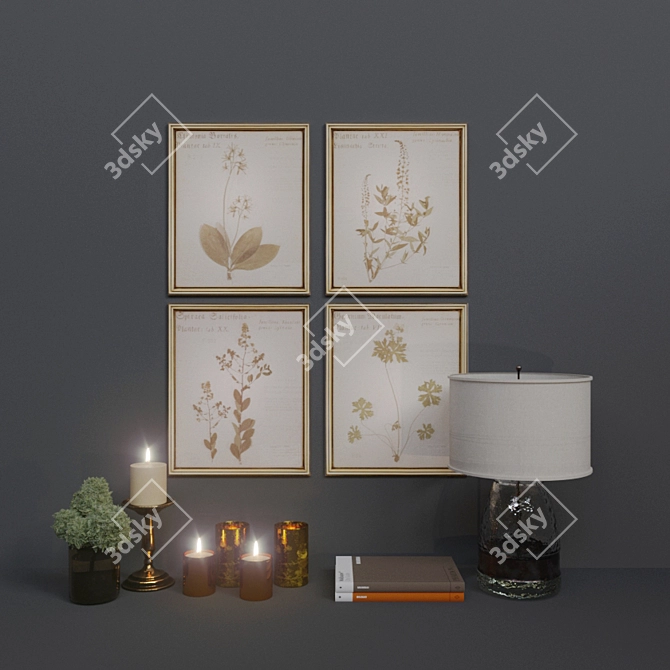 Modern Decor Set with Elegant Lighting 3D model image 1