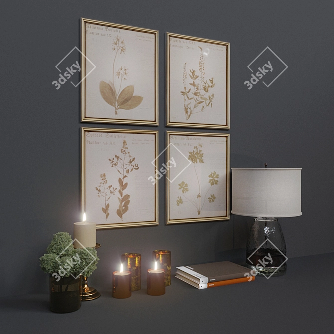 Modern Decor Set with Elegant Lighting 3D model image 2