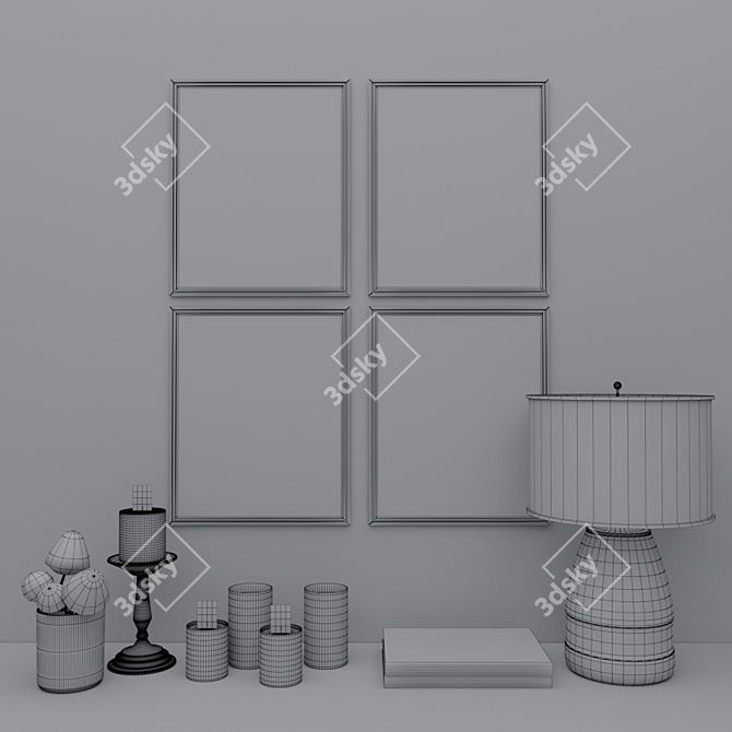 Modern Decor Set with Elegant Lighting 3D model image 3