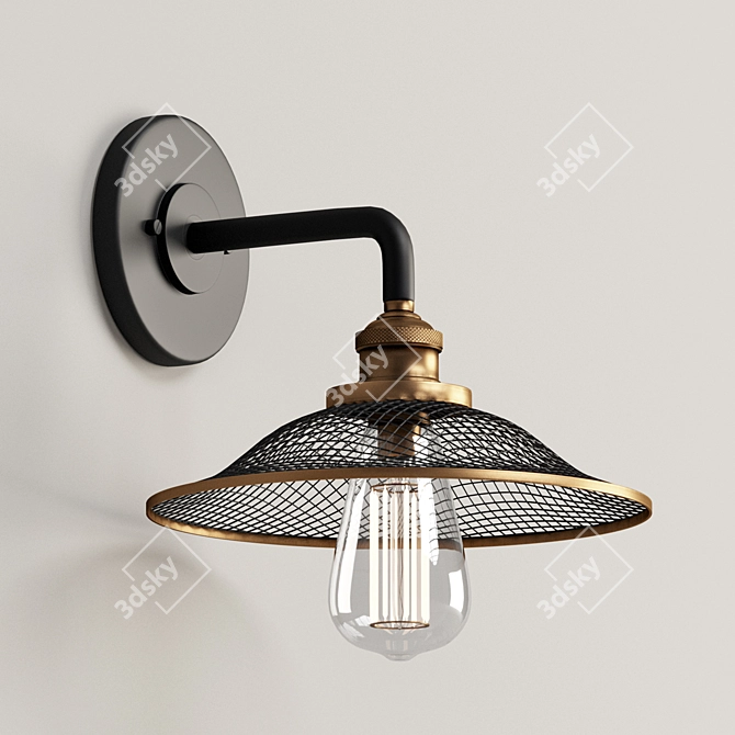 Vintage Barn Wall Sconce 3D model image 1