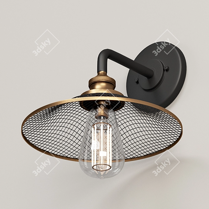 Vintage Barn Wall Sconce 3D model image 2