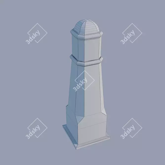 Golden Mandarin Hexagonal Concrete Post 3D model image 2