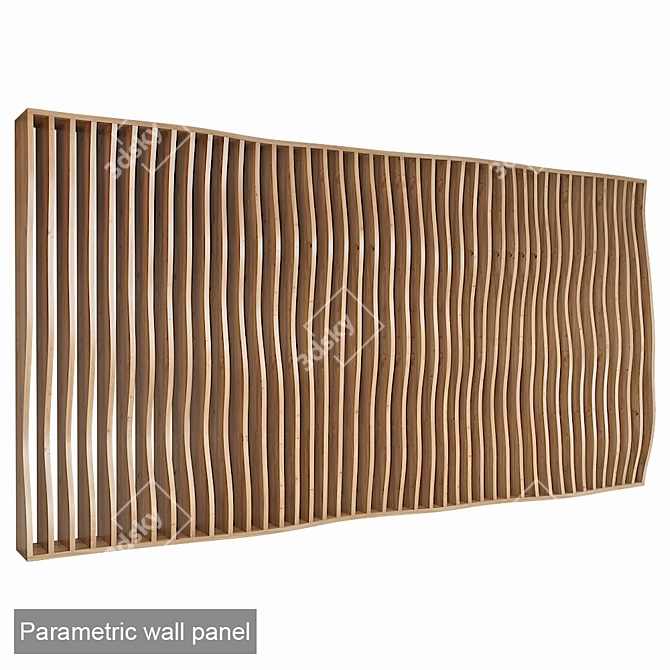 Wooden Parametric Wall Panel 3D model image 1