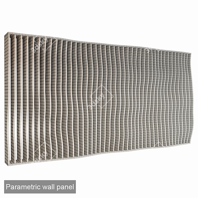 Wooden Parametric Wall Panel 3D model image 3