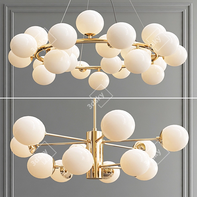 Elegant Mimosa & Karrington Chandelier - Illuminate your space with style! 3D model image 1