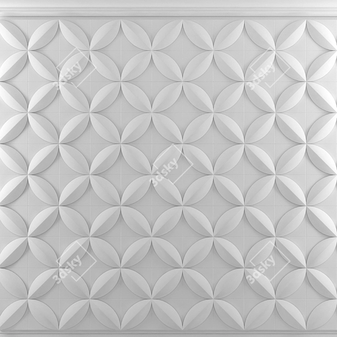 3D Flower Wall Panel by NMC 3D model image 1