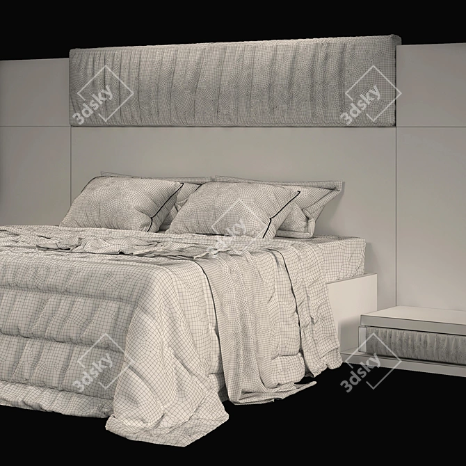 Luxury Bed Set - Vray & Corona 3D model image 3