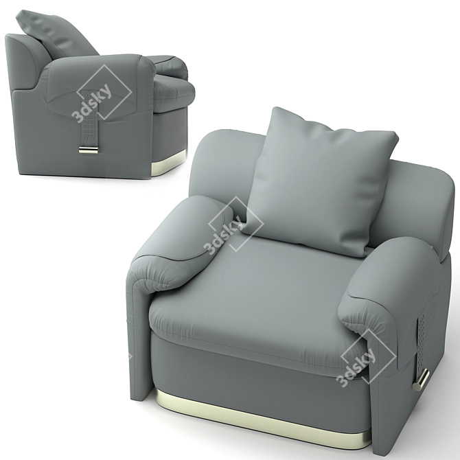 Eclipse Leather Armchair: Luxury Design 3D model image 2