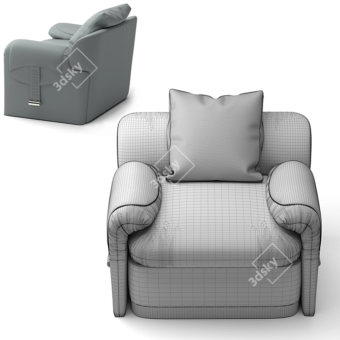 Eclipse Leather Armchair: Luxury Design 3D model image 3
