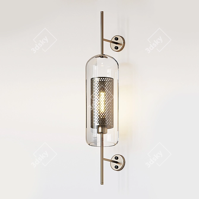 Elegant Glass Wall Lamp by Chiswick 3D model image 1