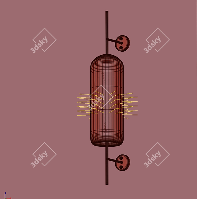 Elegant Glass Wall Lamp by Chiswick 3D model image 3