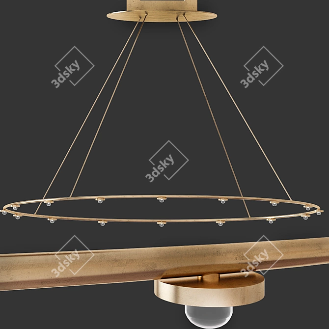 Brass LED Pendant Light 3D model image 1