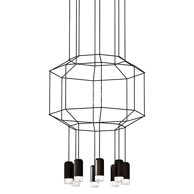 Modern Octagonal Pendant Light 3D model image 1